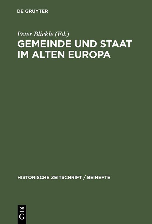Produktbild: Gemeinde und Staat im Alten Europa