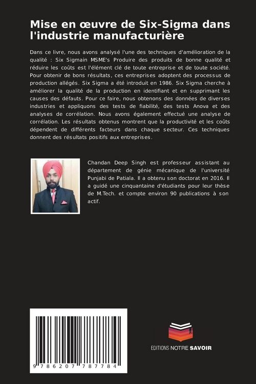 Produktbild: Mise en &iquest;uvre de Six-Sigma dans l'industrie manufacturi&egrave;re