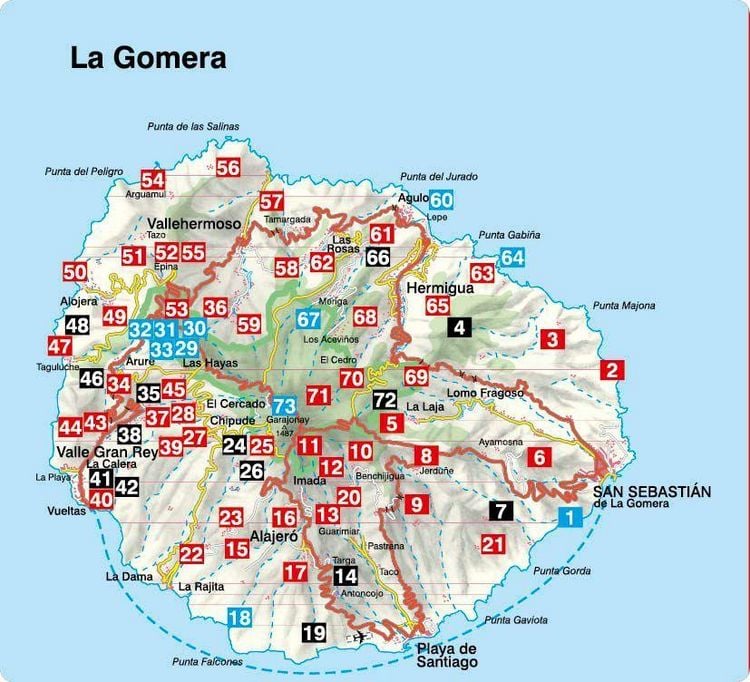 Produktbild: ROTHER Wanderf&uuml;hrer La Gomera. 73 Touren auf der wildesten Insel der Kanaren - die sch&ouml;nsten K&uuml;sten- und Bergwanderungen