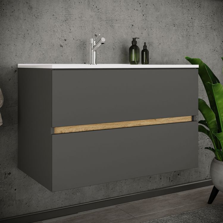 Produktbild: 2 tlg. Badm&ouml;bel-Set mit Waschbecken Cosila-I 81 cm