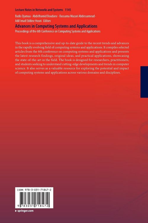Produktbild: Advances in Computing Systems and Applications
