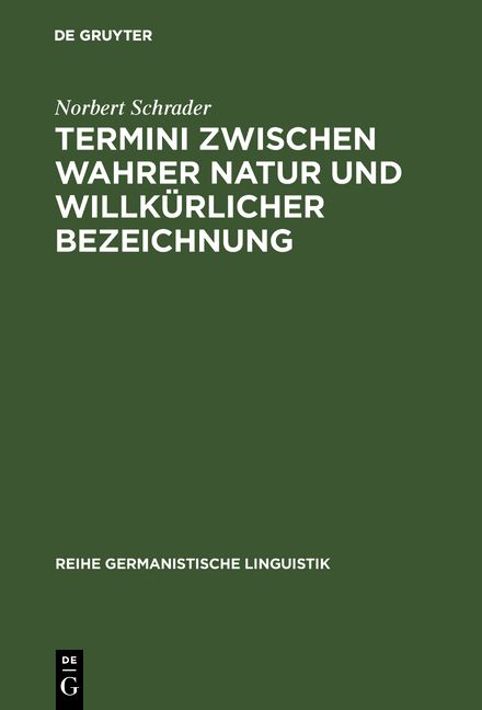 Produktbild: Termini zwischen wahrer Natur und willk&uuml;rlicher Bezeichnung