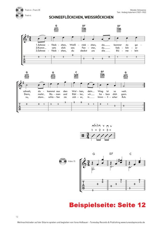 Produktbild: Weihnachtslieder auf der Gitarre spielen und begleiten