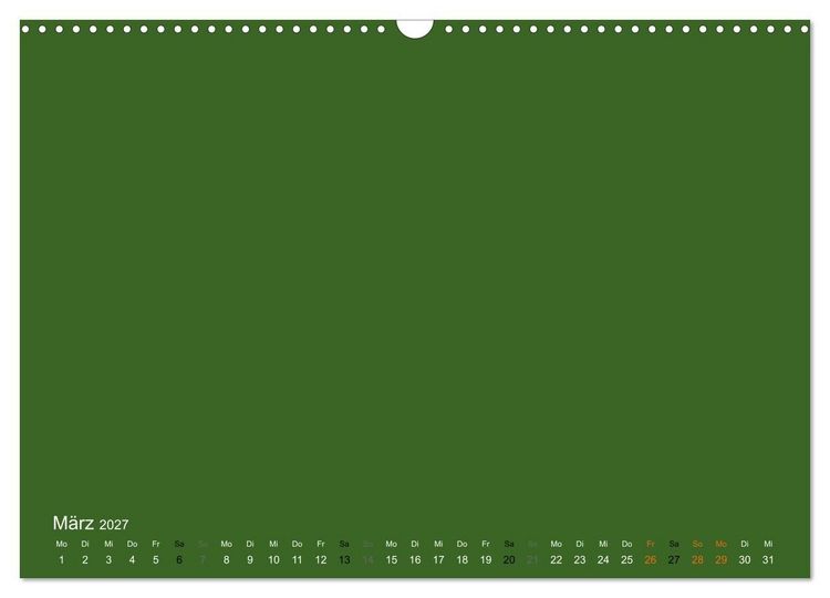 Produktbild: Bastelkalender - dunkel Gr&uuml;n (Wandkalender 2027 DIN A3 quer), CALVENDO Monatskalender