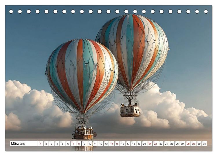 Produktbild: Himmelsmagie in Ballonfarben (Tischkalender 2026 DIN A5 quer), CALVENDO Monatskalender