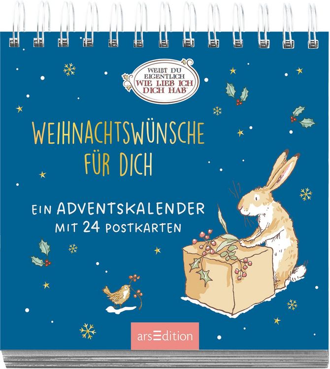 Produktbild: Postkarten-Adventskalender. Wei&szlig;t du eigentlich, wie lieb ich dich hab? Weihnachtsw&uuml;nsche f&uuml;r dich