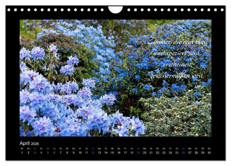 Produktbild: Goethes Blau. Gedanken zur Farbe (Wandkalender 2026 DIN A4 quer), CALVENDO Monatskalender