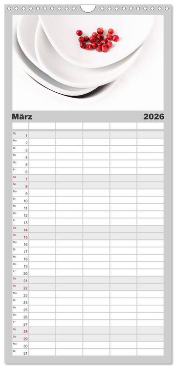 Produktbild: Familienplaner 2026 - my.LIFESTYLE - Leben in Wei&szlig; mit 5 Spalten (Wandkalender, 21 x 45 cm) CALVENDO