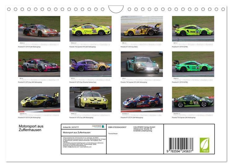 Produktbild: Motorsport aus Zuffenhausen (Wandkalender 2027 DIN A4 quer), CALVENDO Monatskalender