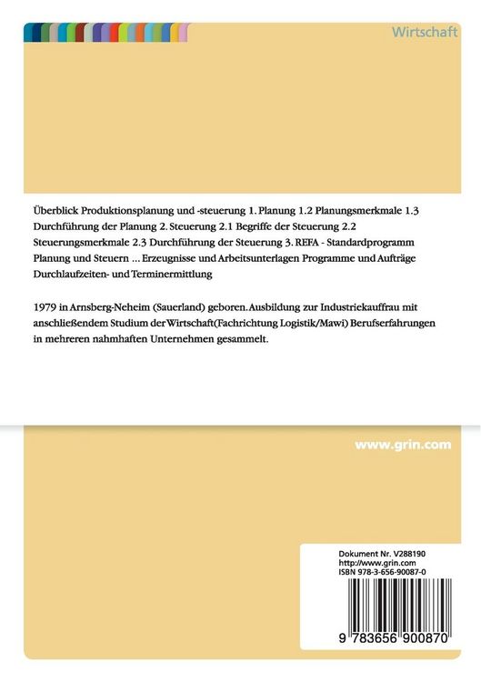 Produktbild: Produktionsplanung & -steuerung in Stichpunkten