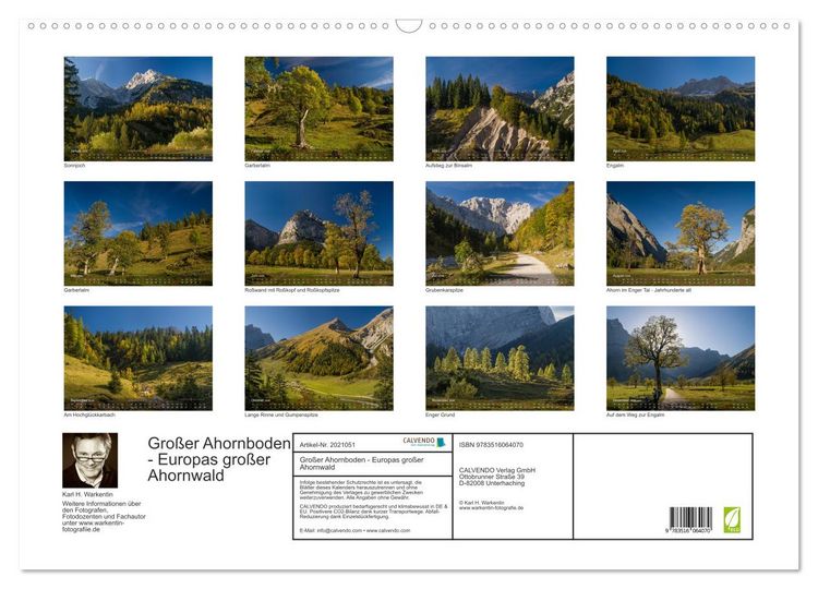 Produktbild: Gro&szlig;er Ahornboden - Europas gro&szlig;er Ahornwald (Wandkalender 2026 DIN A2 quer), CALVENDO Monatskalender
