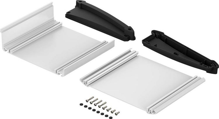Produktbild: Bopla ATPH 1850-0150 ALU-TOPLINE_SET Pult-Geh&auml;use (L x B x H) 181.2 x 150 x 53.2 mm Aluminium, ABS Natur, Schwarz (RAL 9005) 1 St.