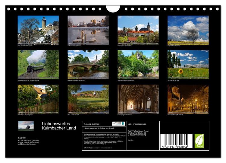 Produktbild: Liebenswertes Kulmbacher Land (Wandkalender 2027 DIN A4 quer), CALVENDO Monatskalender