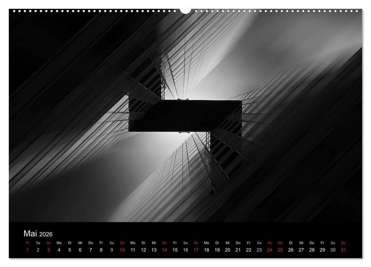 Produktbild: Black-Schwarz-Noir 2026 (Wandkalender 2026 DIN A2 quer), CALVENDO Monatskalender