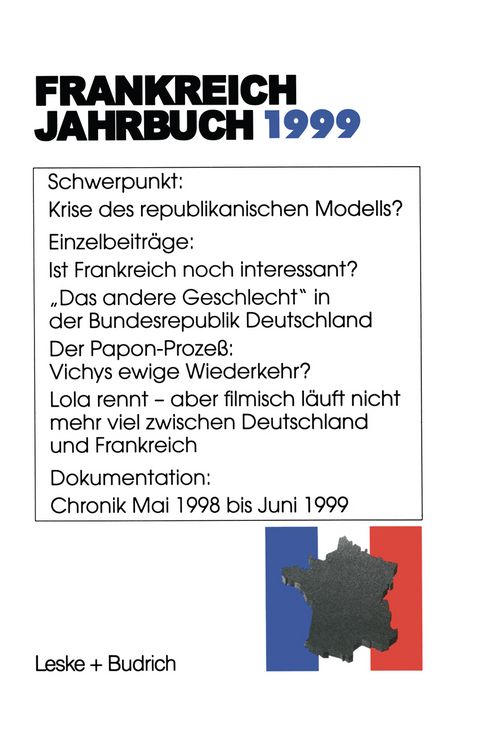 Produktbild: Frankreich-Jahrbuch 1999