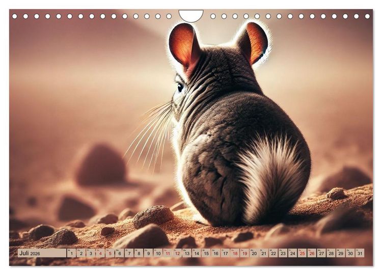 Produktbild: Chinchillas - Meister der Niedlichkeit (Wandkalender 2026 DIN A4 quer), CALVENDO Monatskalender