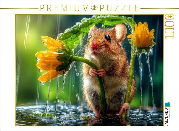 Produktbild: CALVENDO Puzzle Ganz sch&ouml;n viel Regen f&uuml;r so eine zarte Blume | 1000 Teile Lege-Gr&ouml;&szlig;e 64x48cm Foto-Puzzle f&uuml;r gl&uuml;ckliche Stunden