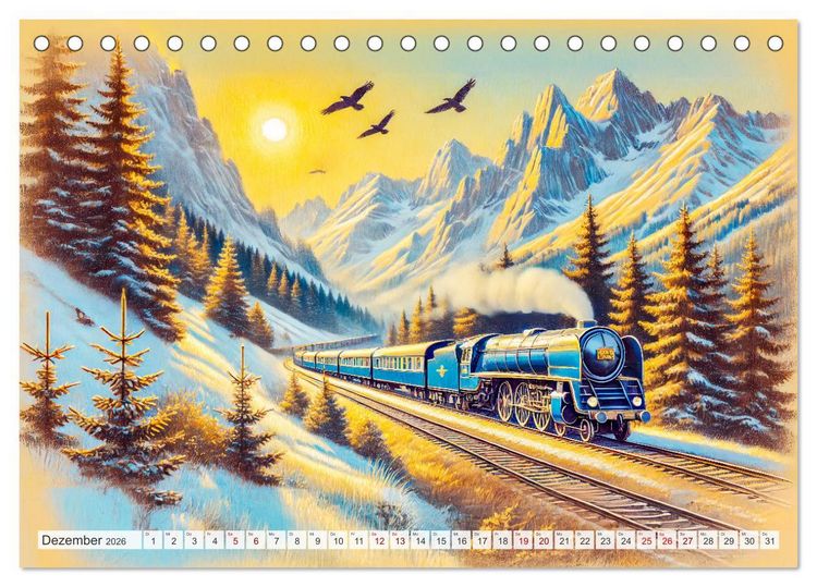 Produktbild: Faszination Eisenbahn - Lokomotiven und Landschaften der Welt (Tischkalender 2026 DIN A5 quer), CALVENDO Monatskalender
