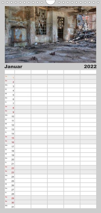 Produktbild: Familienplaner Lost Places in Deutschland (Wandkalender 2022 , 21 cm x 45 cm, hoch)