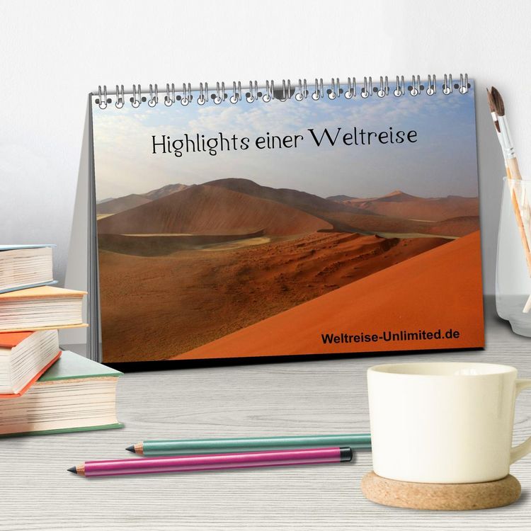 Produktbild: Highlights einer Weltreise (Tischkalender 2026 DIN A5 quer), CALVENDO Monatskalender