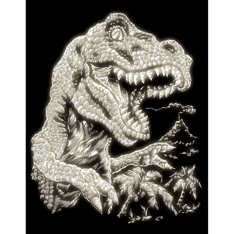 Produktbild: PRACHT Kratzbild Tyrannosaurus Rex Glow in the Dark