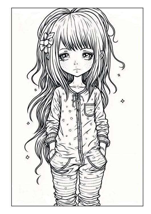 Produktbild: Manga Malbuch für Mädchen ab 8 Jahren mit 52 Ausmalbildern