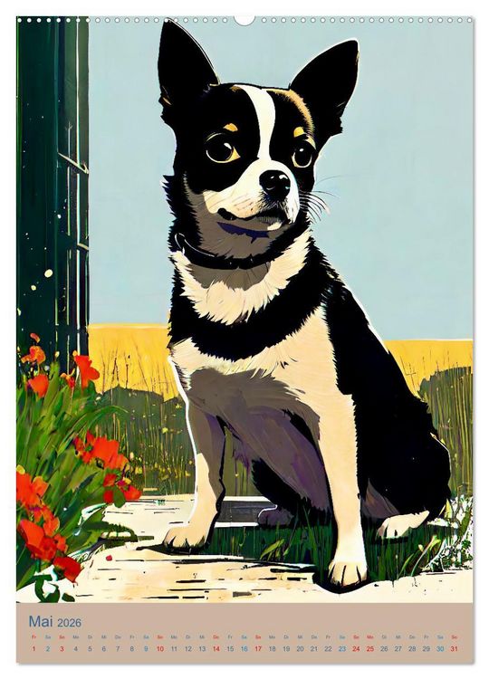 Produktbild: Chihuahuas. Kunstvolle Portr&auml;ts der kleinen Hunde (hochwertiger Premium Wandkalender 2026 DIN A2 hoch), Kunstdruck in Hochglanz