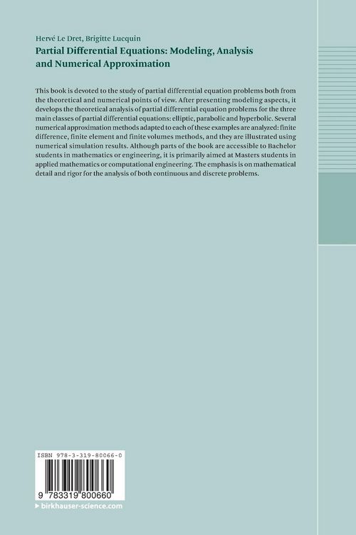 Produktbild: Partial Differential Equations: Modeling, Analysis and Numerical Approximation