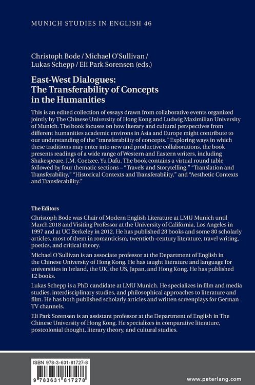 Produktbild: East-West Dialogues: The Transferability of Concepts in the Humanities