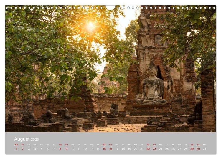 Produktbild: BUDDHA - Ein sanftes L&auml;cheln (Wandkalender 2026 DIN A3 quer), CALVENDO Monatskalender