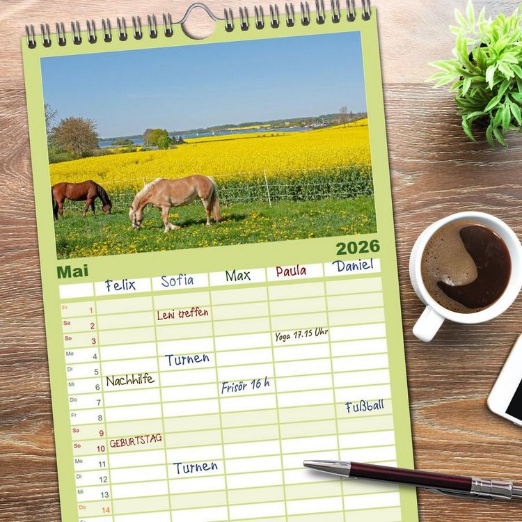 Produktbild: Familienplaner 2026 - Die Schlei - Segelrevier und Naturpark mit 5 Spalten (Wandkalender, 21 x 45 cm) CALVENDO