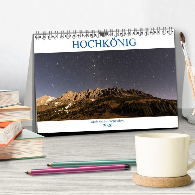 Produktbild: HOCHK&Ouml;NIG - Gipfel der Salzburger Alpen (Tischkalender 2026 DIN A5 quer), CALVENDO Monatskalender