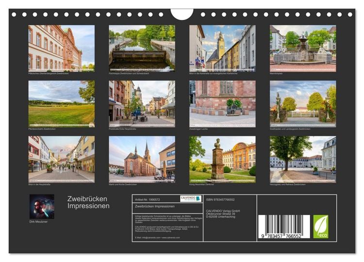 Produktbild: Zweibr&uuml;cken Impressionen (Wandkalender 2026 DIN A4 quer), CALVENDO Monatskalender