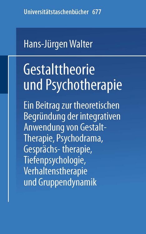 Produktbild: Gestalttheorie und Psychotherapie