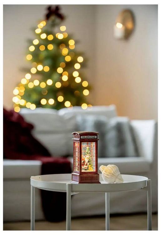 Konstsmide 4320-550 Wasserlaterne Telefonzelle mit Weihnachtsmann Warmweiß LED Rot Timer kaufen