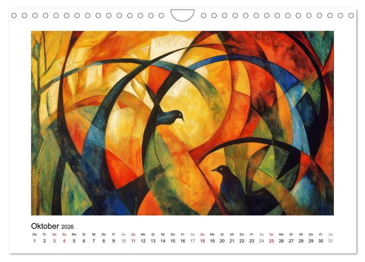 Produktbild: Expressionistisch durchs Jahr (Wandkalender 2026 DIN A4 quer), CALVENDO Monatskalender