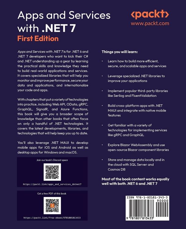 Produktbild: Apps and Services with .NET 7