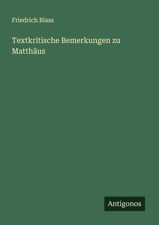 Produktbild: Textkritische Bemerkungen zu Matth&auml;us