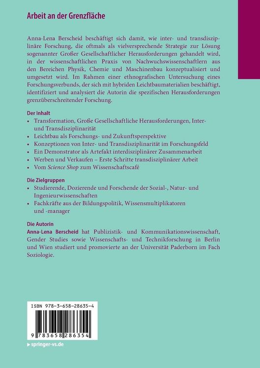 Produktbild: Arbeit an der Grenzfl&auml;che
