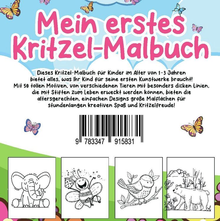 Kritzelmalbuch Ab 1 Jahr: 50 Tolle Motive Für Jungen Und Mädchen