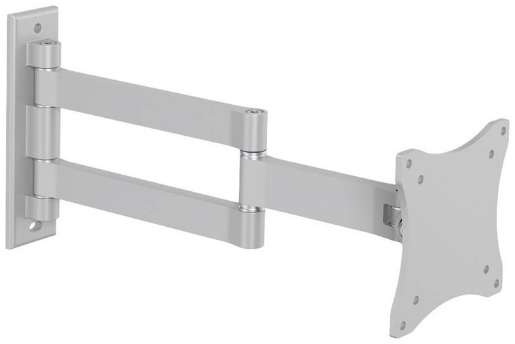 Produktbild: Neomounts FPMA-W830 Monitor-Wandhalterung 1 Display(s) 25,4 cm (10") - 68,6 cm (27") Silber Neigbar, Schwenkbar, Ausziehbar
