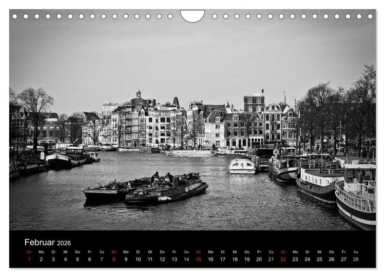 Produktbild: Amsterdam 2026 (Wandkalender 2026 DIN A4 quer), CALVENDO Monatskalender