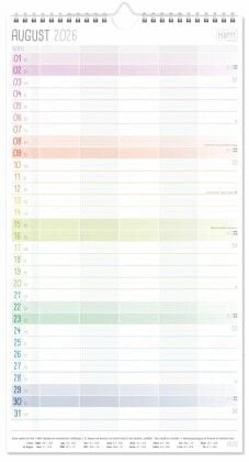 Produktbild: Familienplaner 26/27 Wand-Kalender 5-spaltig [Rainbow] 17 Monate
