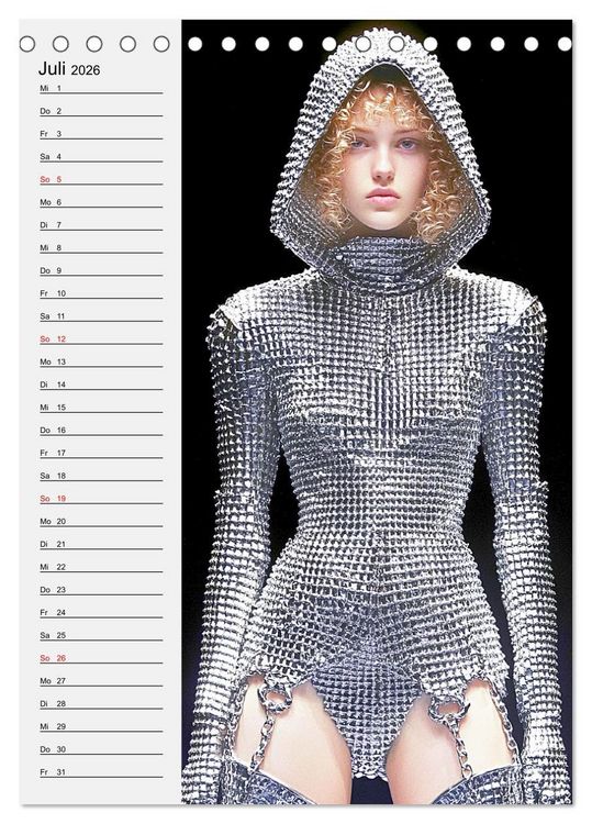 Produktbild: Armor Couture. Mode inspiriert vom Mittelalter (Tischkalender 2026 DIN A5 hoch), CALVENDO Monatskalender