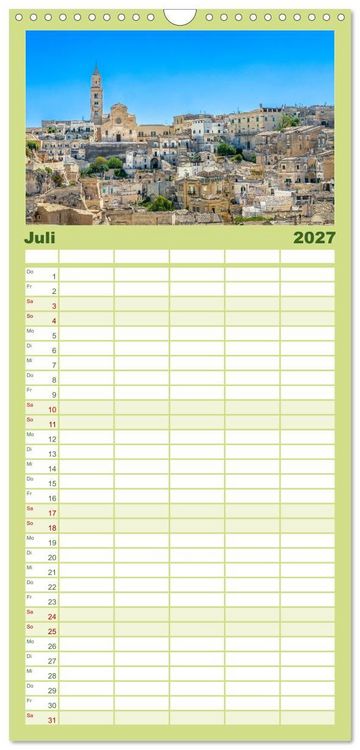 Produktbild: Familienplaner 2027 - Matera - Die Stadt der Sassi mit 5 Spalten (Wandkalender, 21 x 45 cm) CALVENDO