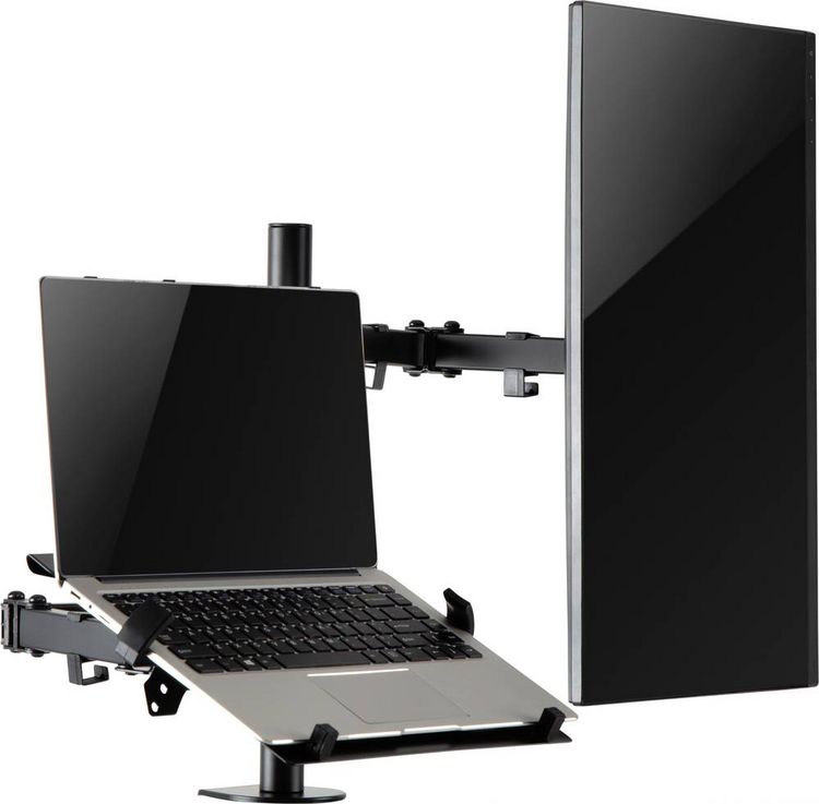 Produktbild: SpeaKa Professional SP-MM-302 Monitorhalterung 2 Display(s) 33,0 cm (13") - 81,3 cm (32") Schwarz Drehbar, H&ouml;henverstellbar, Neigbar, Schwenkbar