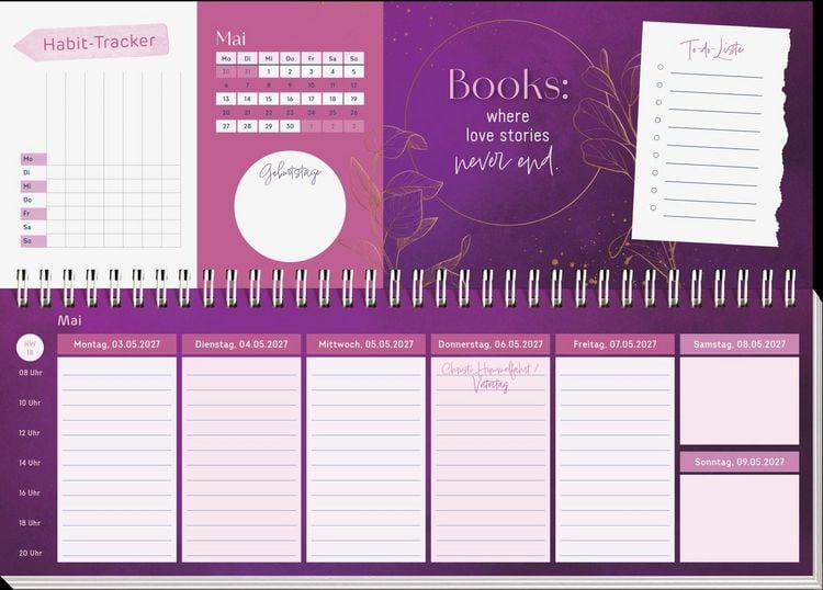 Produktbild: Tischkalender 2027 quer: I believe in Book Love