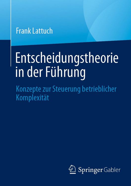 Produktbild: Entscheidungstheorie in der F&uuml;hrung