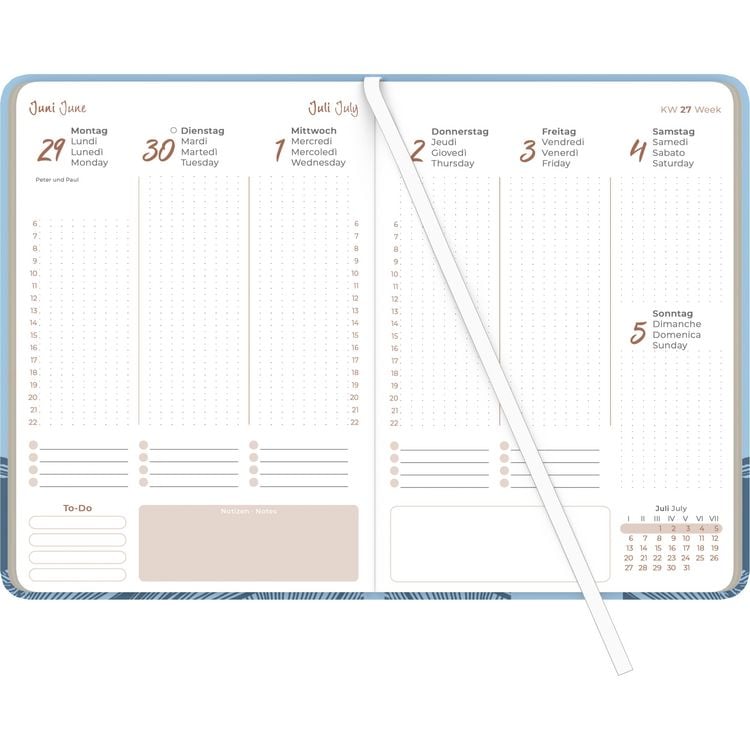 Produktbild: Lady Journal Grande Deluxe Sky 2026 - Taschen-Kalender A5 (15x21 cm) - Tucson Einband - mit Motivprägung - Weekly - 128 Seiten - Alpha Edition