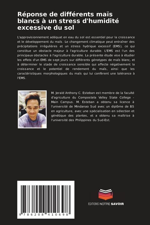 Produktbild: R&eacute;ponse de diff&eacute;rents ma&iuml;s blancs &agrave; un stress d'humidit&eacute; excessive du sol
